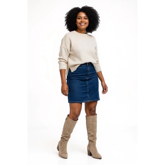 Vince Camuto Knee High Boots | Tan Suede Block Heel Zip | Women's Size 9 - Picture 1 of 10